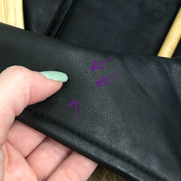 Genuine Lamb Leather Longline Coat Jacket w/ Remove-able Faux Fur Trim Hood - Picture 16 of 16